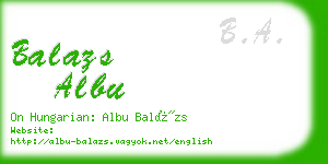 balazs albu business card